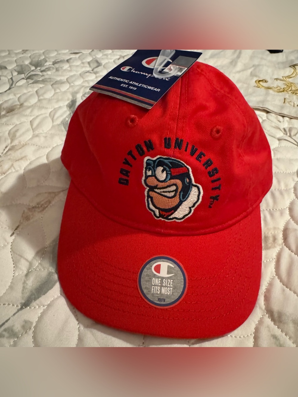 NWT Champion Youth Dayton University Flyers Red Baseball Hat Adjustable